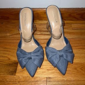 Denim Slip On Pump